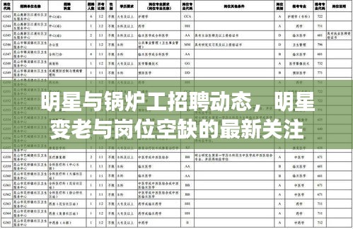 明星与锅炉工招聘动态，明星变老与岗位空缺的最新关注