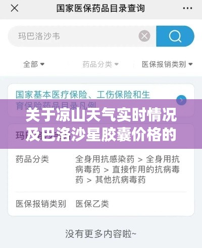 关于凉山天气实时情况及巴洛沙星胶囊价格的专业解析