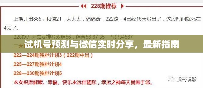 试机号预测与微信实时分享,最新指南