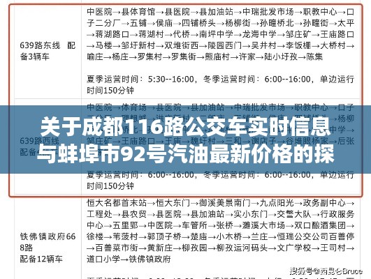 关于成都116路公交车实时信息与蚌埠市92号汽油最新价格的探讨