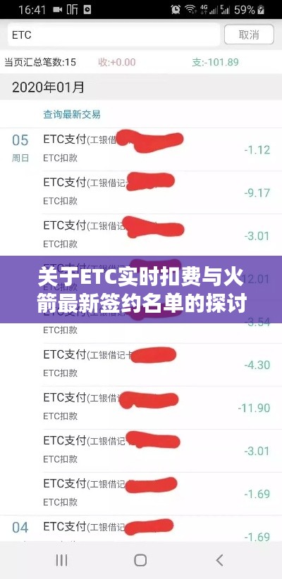 关于ETC实时扣费与火箭最新签约名单的探讨