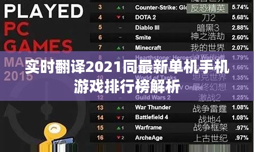 实时翻译2021同最新单机手机游戏排行榜解析
