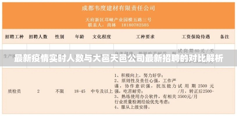 最新疫情实时人数与大邑天邑公司最新招聘的对比解析