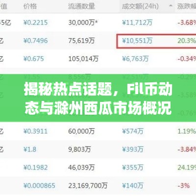 揭秘热点话题，Fil币动态与滁州西瓜市场概况