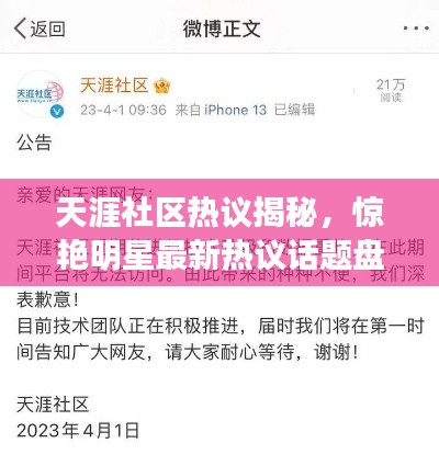 天涯社区热议揭秘,惊艳明星最新热议话题盘点
