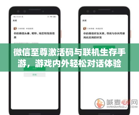 微信至尊激活码与联机生存手游，游戏内外轻松对话体验