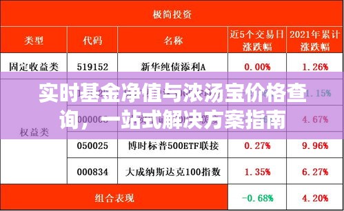 实时基金净值与浓汤宝价格查询，一站式解决方案指南