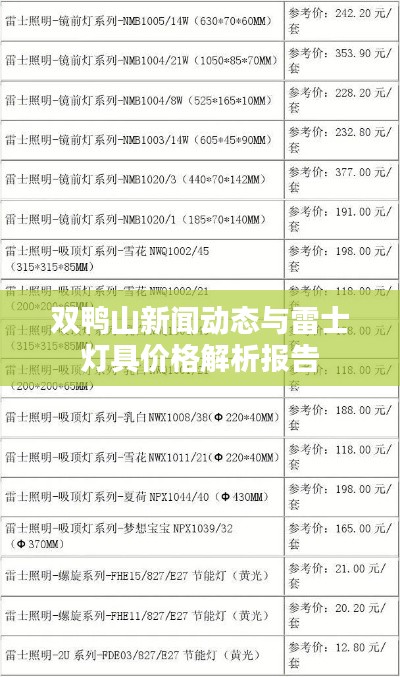 双鸭山新闻动态与雷士灯具价格解析报告