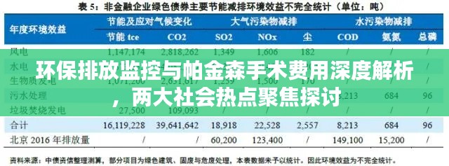 环保排放监控与帕金森手术费用深度解析，两大社会热点聚焦探讨