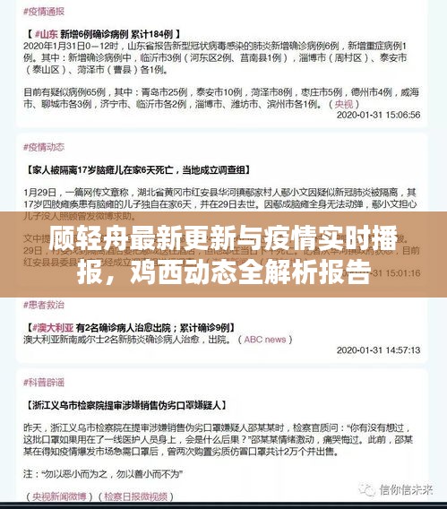 顾轻舟最新更新与疫情实时播报,鸡西动态全解析报告