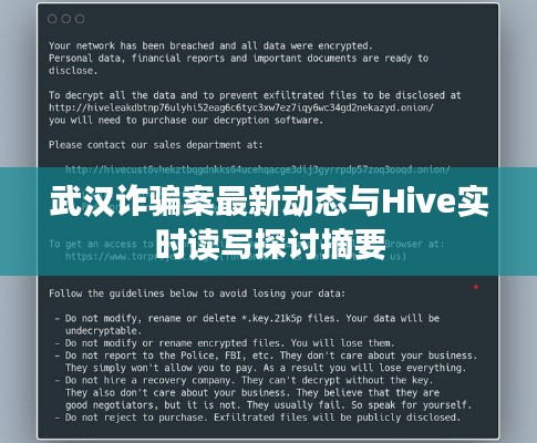 武汉诈骗案最新动态与Hive实时读写探讨摘要