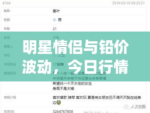 明星情侣与铅价波动,今日行情深度解读